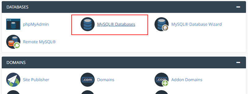 Creating MySQL database from standard cPanel. Your scenario may vary.