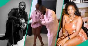 Sweet clip of Adekunle Gold’s wife Simi and Falz spur reactions online, “The way he stares at her”
